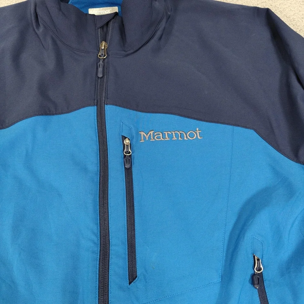 Marmot Jacket Mens XL Blue Navy Softshell M3 Lightweight Full Zip Outdoor Hiking